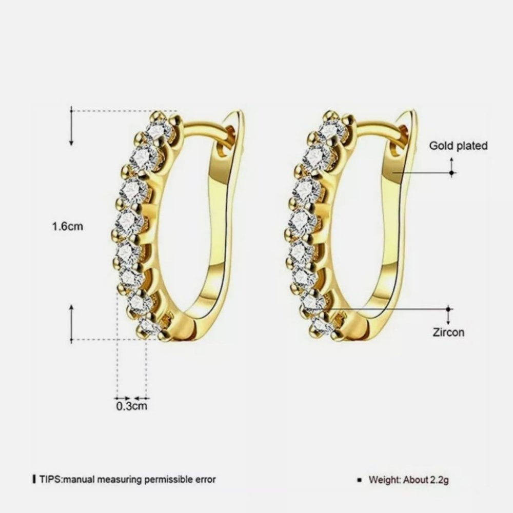Pretty 925 Silver Hoop Cubic Zirconia Earrings - Picture 3 of 3
